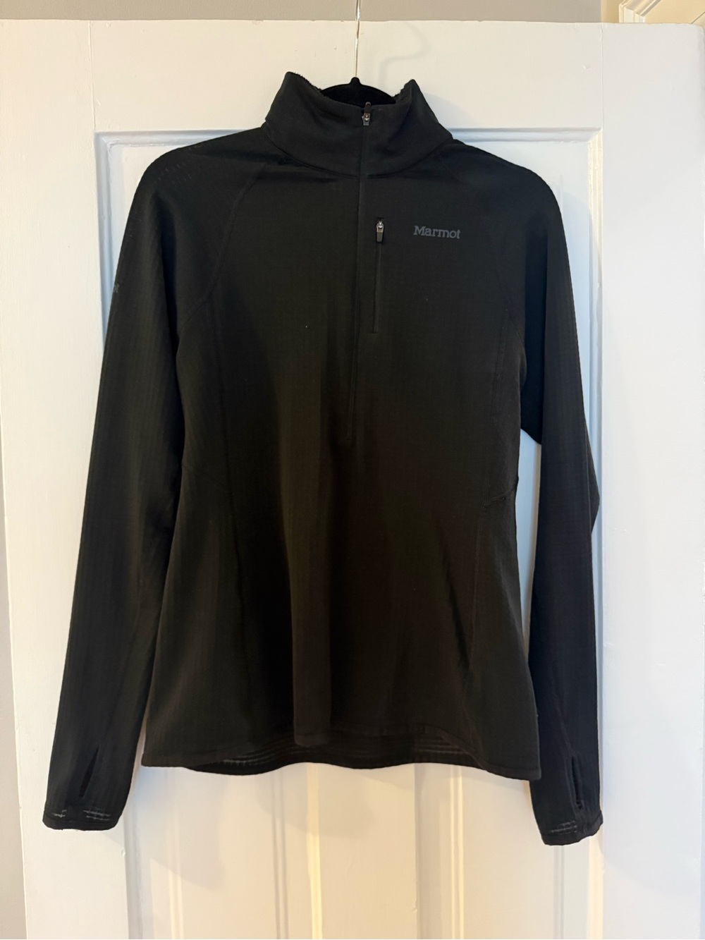 Marmot Women’s Black Quarter-Zip Performance Sweater L Lightweight